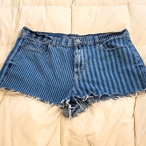 American Eagle Striped Denim Cutoffs